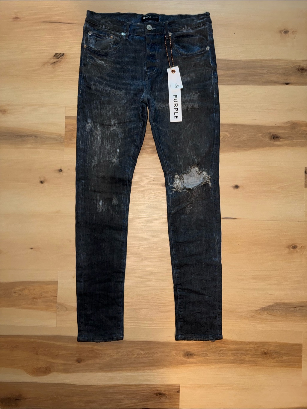 Purple Brand Waxed Indigo Skinny Denim Jeans